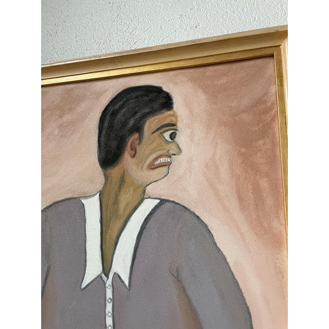 Abstract Character, 1970s, Oil on Canvas, Framed For Sale - Image 9 of 17