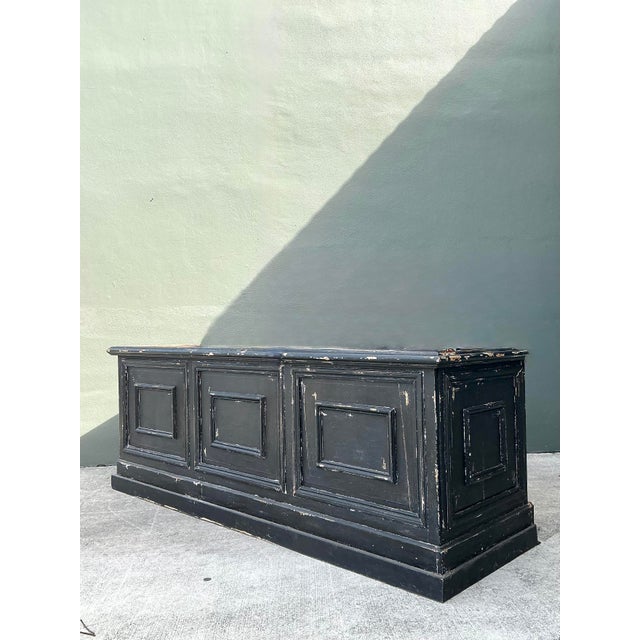 Black Vintage Distressed Store Counter For Sale - Image 8 of 12