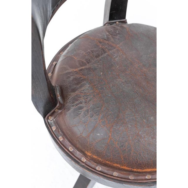 Brown Office Chair, Early 1900s For Sale - Image 8 of 10
