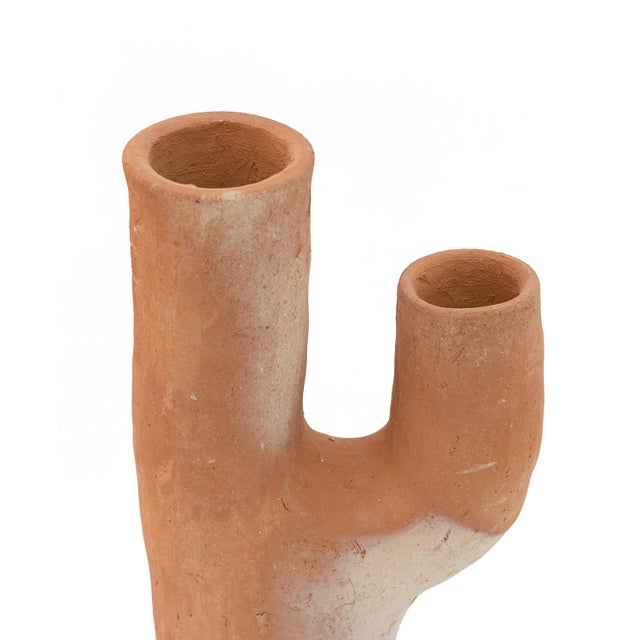2020s Unglazed Terracotta Sculptural Vase | One of a Kind For Sale - Image 5 of 7