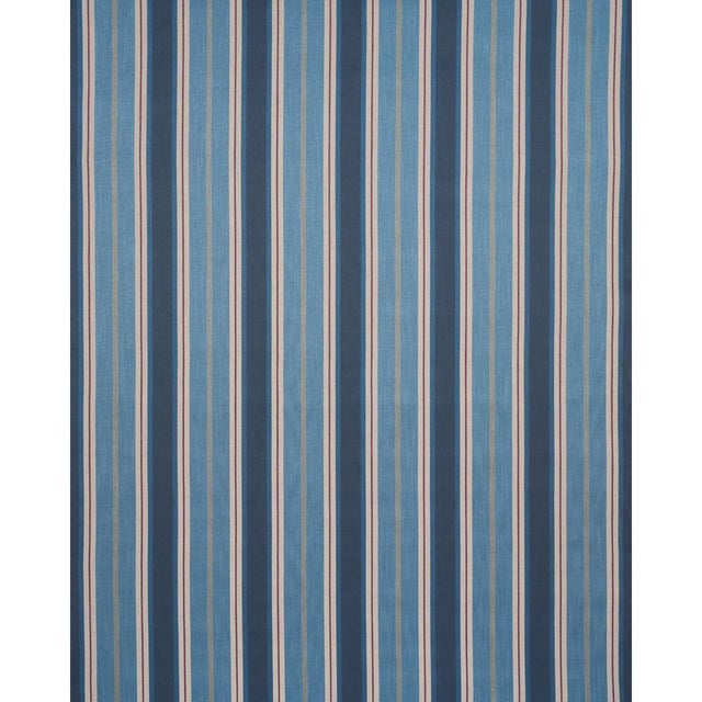 Traditional Sample - Schumacher Double Face Stripes Fabric In Denim Rosé For Sale - Image 3 of 6