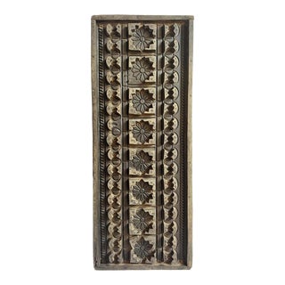 Antique Wood Flower Print Block For Sale