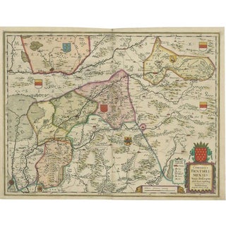Antique Map of Bentheim by Hondius, 1630s For Sale