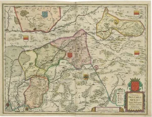 Antique Map of Bentheim by Hondius, 1630s