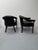 Mid-Century Modern Vintage Tufted Leather Barrel-Back Tub Armchairs, Pair, C. 1970s For Sale - Image 3 of 18