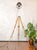 Matte Black Electric Patt 123 Theater Lamp on Wooden Tripod Floor Lamp from Strand, 1950s For Sale - Image 9 of 18