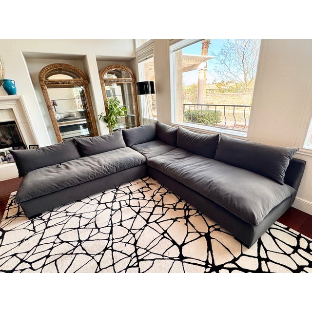 2020s Four Hands Charcoal Fabric Sectional For Sale - Image 5 of 12