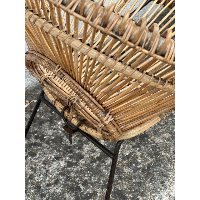 Wood Rattan Soleil Model Armchairs attributed to Janine Abraham & Dirk Jan Rol, 1970s, Set of 2 For Sale - Image 7 of 10
