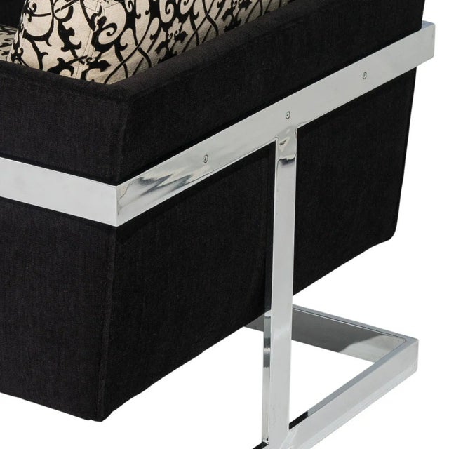 Mid-Century Modern 1970s Vintage Floating Cube Lounge Chair Attributed to Milo Baughman Thayer Coggin For Sale - Image 3 of 4