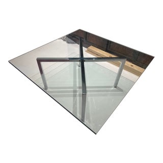 Mies Van Der Rohe Style X-Base Coffee Table For Sale