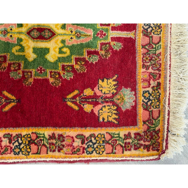 Small Handmade Persian Style Accent Rug For Sale - Image 14 of 18