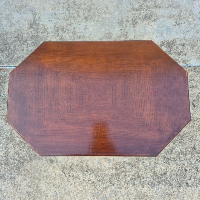 Ethan Allen Late 20th Century Ethan Allen Art Deco Regency Mahogany Pedestals Side Tables Plant Stands, a Pair For Sale - Image 4 of 12