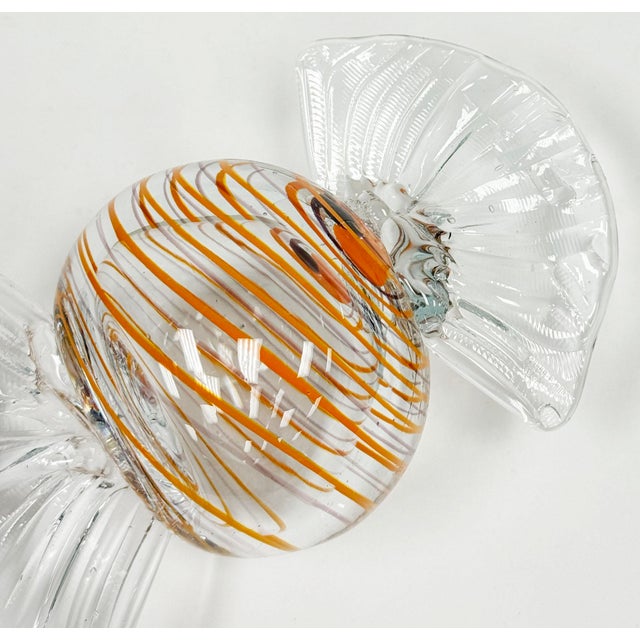Mid 20th Century Oversized Vintage Murano Style Glass Wrap Candy For Sale - Image 5 of 6