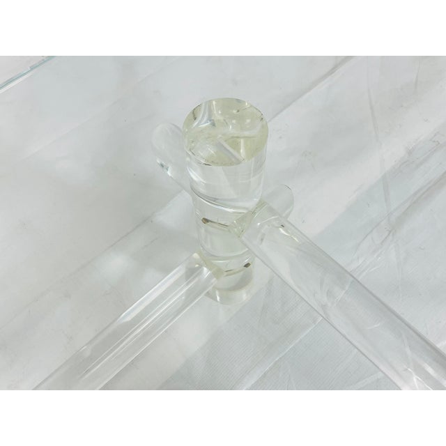 Lucite Rod & Glass Coffee Table Attributed to Les Prismatiques, 1970s For Sale - Image 12 of 18
