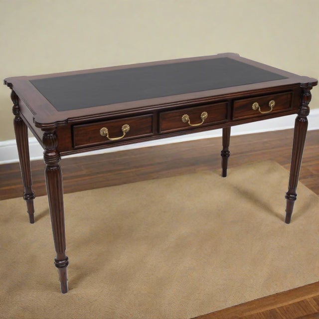 Legacy Leather Top Desk - Brown Walnut For Sale - Image 12 of 12