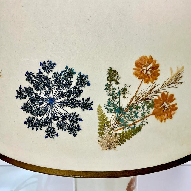 1970s Vintage Arts & Crafts Boho Chic Butterfly and Flora Table Lamp and Shade.. For Sale - Image 12 of 13