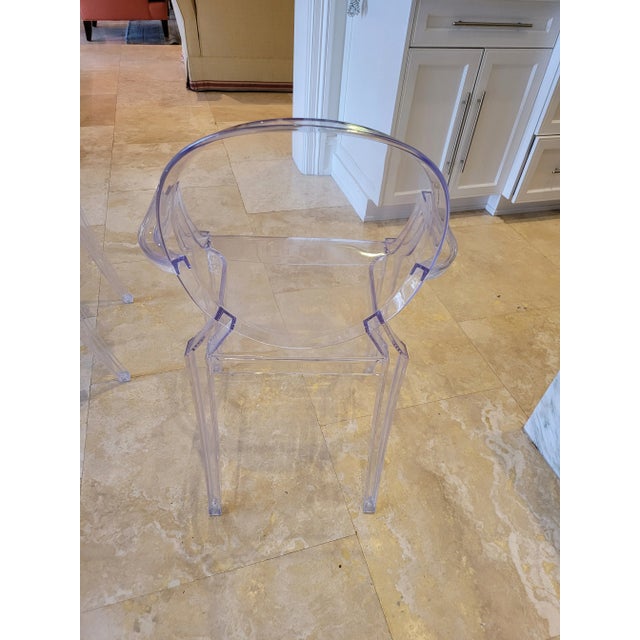 Metal Charles Hollis Jones Lucite Table W 4 Ghost Chairs For Sale - Image 7 of 13