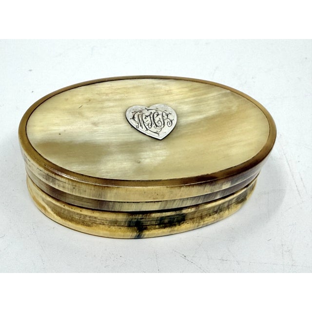 19th Century 19th Century Three Horn, Silver and Wood Trinket or Snuff Boxes For Sale - Image 5 of 12