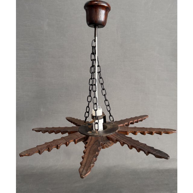Vintage Spanish Colonial Starburst Ceiling Lamp, 1940s For Sale - Image 3 of 10