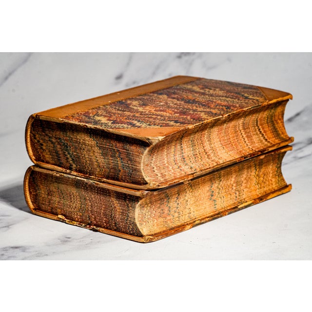 Brown Lovely (2) Volume Leather Spine Antique Book Set 1871 History of England by Lord Macaulay Home Library Decor For Sale - Image 8 of 10