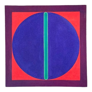 Vintage Geometric Abstract Painting on Canvas For Sale