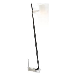 AERIN by Visual Comfort Signature Katia Floor Lamp in Ebony and Polished Nickel with Linen Shade For Sale