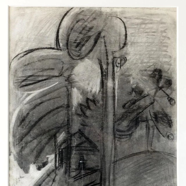 Modern Jason Berger 1962 Original Expressionist Drawing 28x35 For Sale - Image 3 of 3