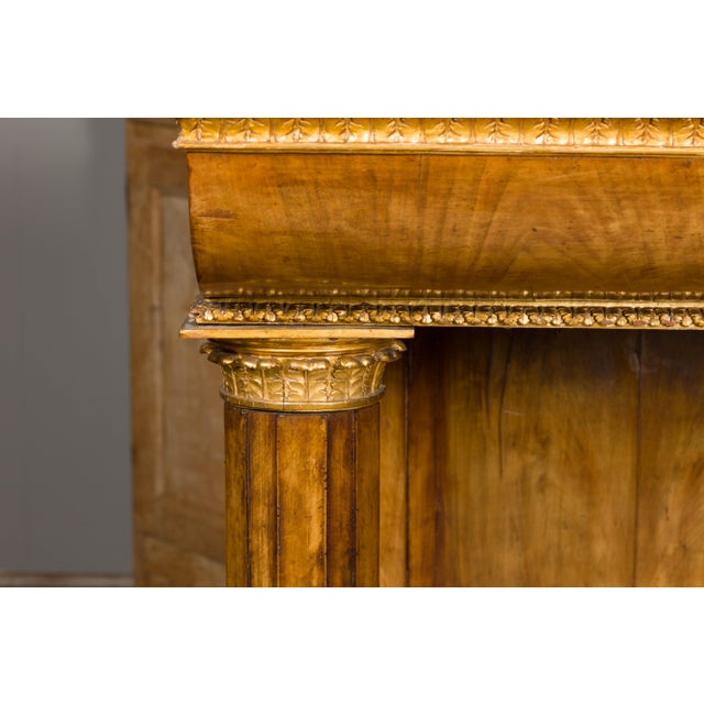 French Napoléon III Period 1860s Walnut Console Table with Original Marble Top For Sale - Image 11 of 12