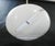 Vintage Italian pendant with a single large milky white Murano glass shade hand blown with a clear and brown swirl stripe...
