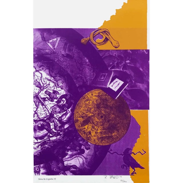 1990s "Terra in Cognita #1" Abstract Numbered Lithograph by Rebecca Baird For Sale