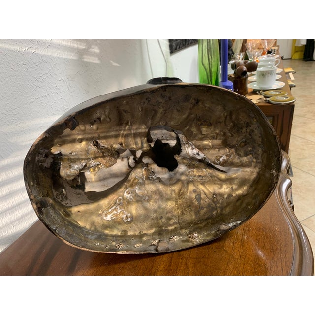 Vintage Bronze Style Sculpture of Child Bathing Dog Figurine – Classical European Style Statue For Sale - Image 9 of 12