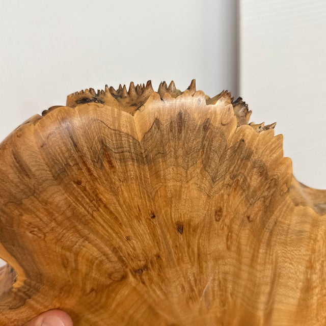 Reclaimed Live Edge Wood Sculpture + Stone Base For Sale - Image 9 of 12