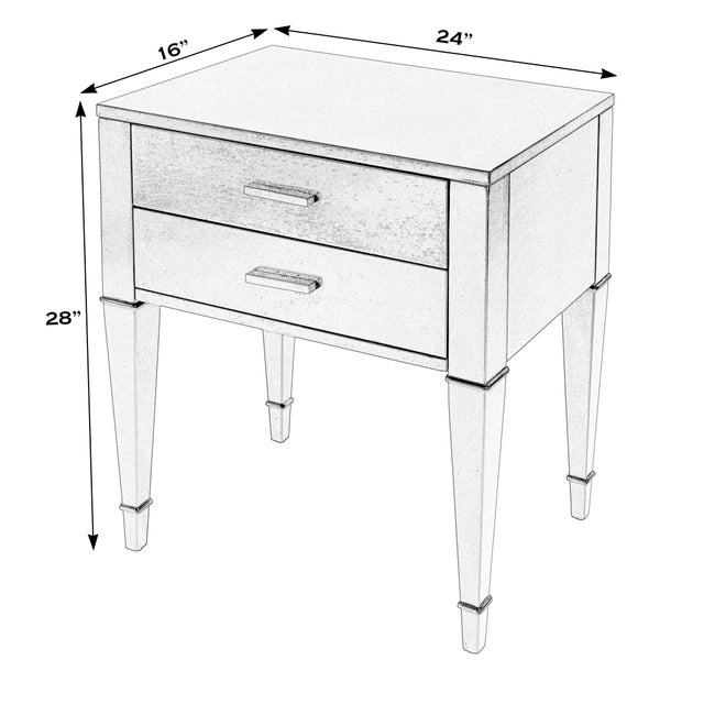 Modern Kai 24 in. W Rectangular Wood 2 Drawer End Table, Black Licorice For Sale - Image 3 of 9
