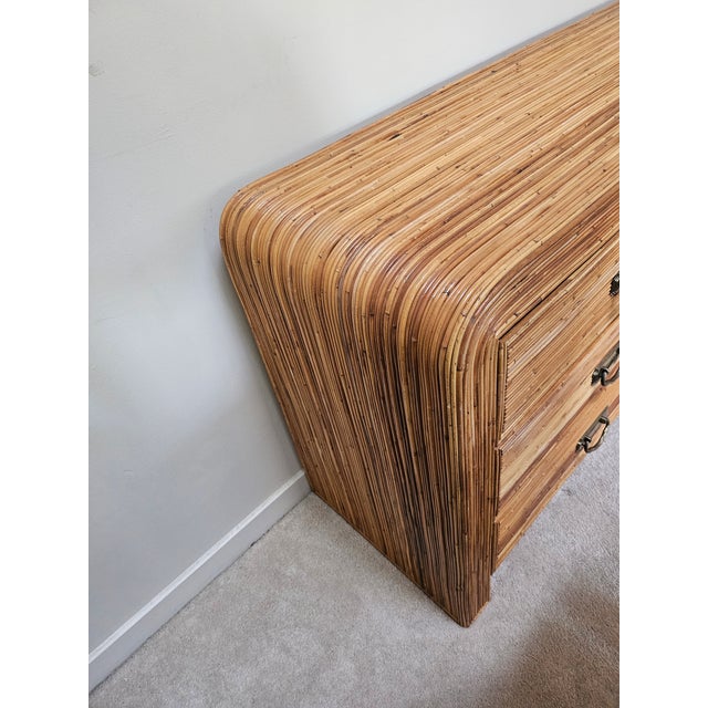 Vintage Pencil Reed Waterfall Double Dresser For Sale - Image 14 of 18