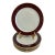 Vintage Pickard Fine China Dinner Plates, Set of 8, Burgundy & Gold Band For Sale