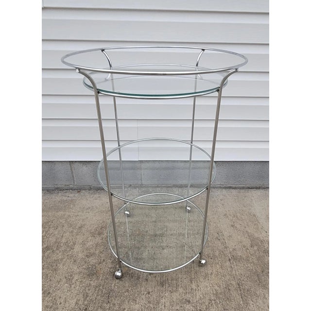 1970s Mid Century Chrome Dry Bar Cart For Sale - Image 11 of 11