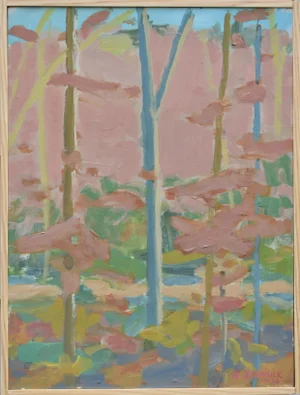Contemporary Expressionist Landscape Painting, Autumn Sunshine on the Mountainside, by Stephen Remick, Framed