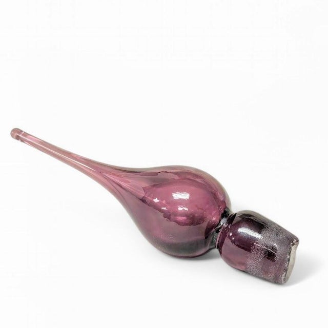 1960s 1960's Hand Blown Purple Glass Decanter by Rainbow For Sale - Image 5 of 8