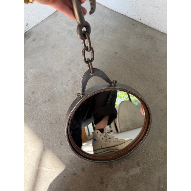 Brutalist Metal and Chain Mirror, 1950s For Sale - Image 11 of 18
