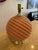 Shabby Chic Postmodern Blush Pink Ribbed Glass Lamp With Polished Brass Base For Sale - Image 3 of 9