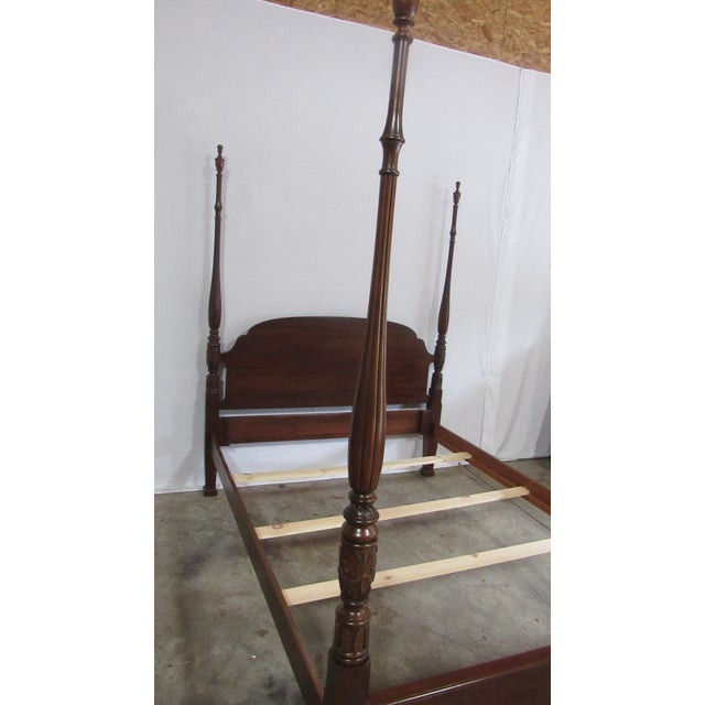 Queen Size Poster Bed Carved James Sterling Cherry For Sale - Image 6 of 6
