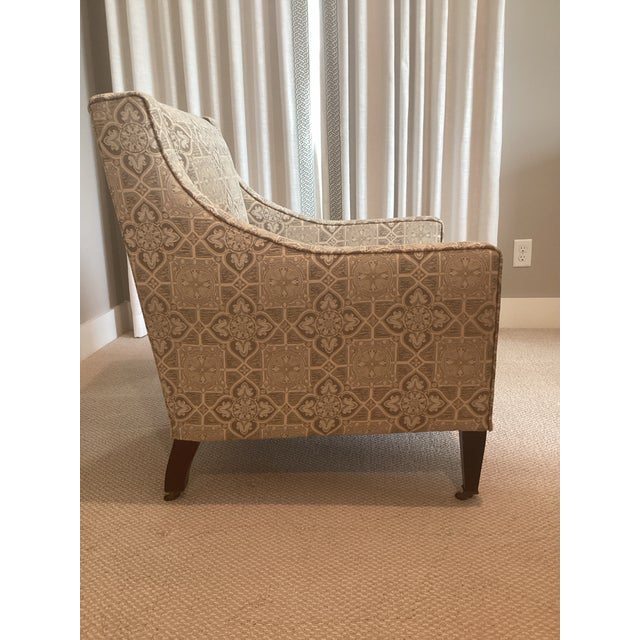 Matching Pair of George Smith Club Chairs. Upholstered fabric is Robert Allen ‘Pretense Patina’. Custom-ordered in 2007,...
