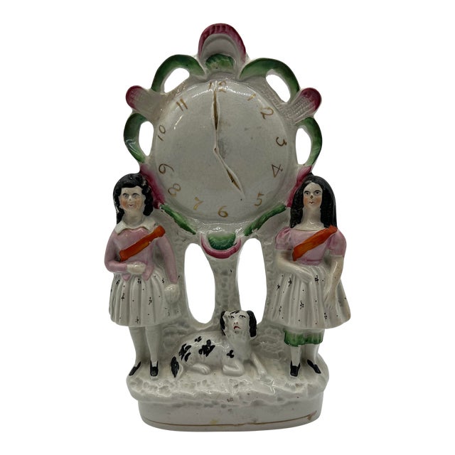Antique English Staffordshire Watch Figure Circa 1860's For Sale