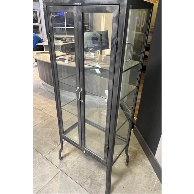 Restoration Hardware Dulton for Restoration Hardware Large Pharmacy Cabinet For Sale - Image 4 of 5