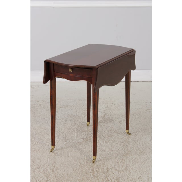 Pair of Baker Mahogany Pembroke Drop Side Tables For Sale In Philadelphia - Image 6 of 15