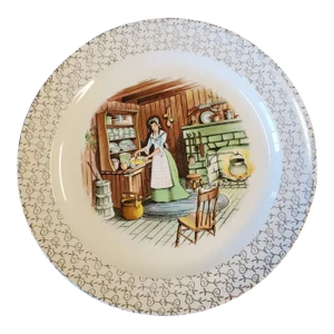 Primitive Depiction of Early American Life Plate, Taylor Smith and Taylor