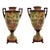 Pair of Late 20th Century Chinoiserie Porcelain Vases With Metal Accents, Botanical Floral, 16.5"h For Sale