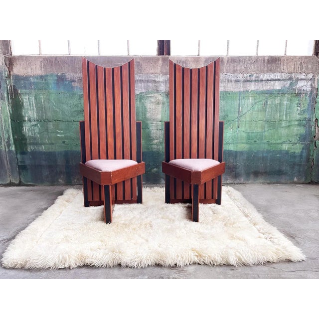 Brown Frank Lloyd Wright Style Studio Craft Mid Century Triange / Tripod Accent Chair- Sold Individually For Sale - Image 8 of 9