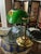 Metal Vintage Bankers Desk With Green Glass Shade For Sale - Image 7 of 10
