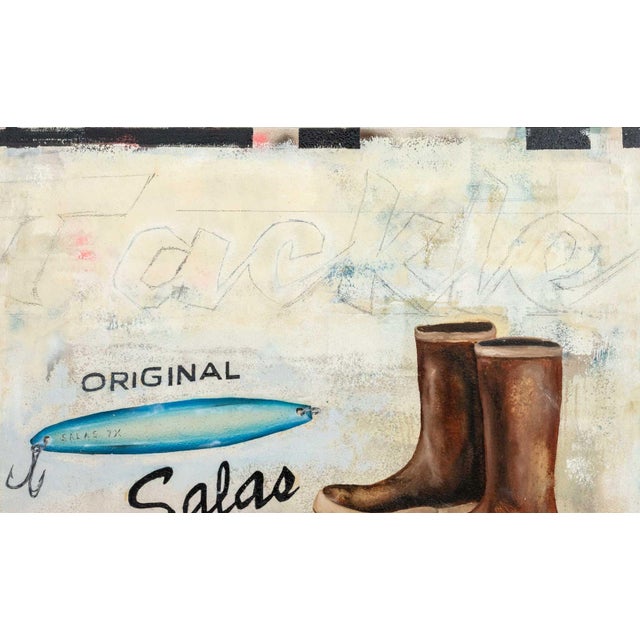 Devin Reynolds (American, b. 1991), Original Salas Lures, Mixed Media on Canvas, signed verso, unframed. 48" H x 48" W x...